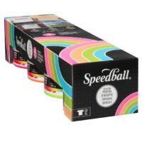 Speedball Fabric Screen Printing Ink Set, 4oz Fluorescent Colors: Hot Pink, Lime Green, Orange & Blue