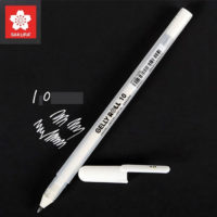 The white gel pen is perfect for drawing and design drafting. The writing is smooth with no dry spots.
