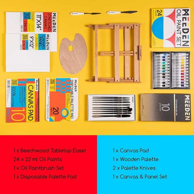 BM-0053 MEEDEN 44 Pcs Oil Painting Set