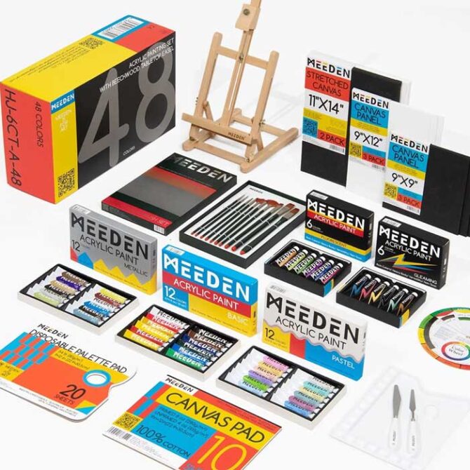 HJ6CT40 MEEDEN 72 Pieces Acrylic Painting Set