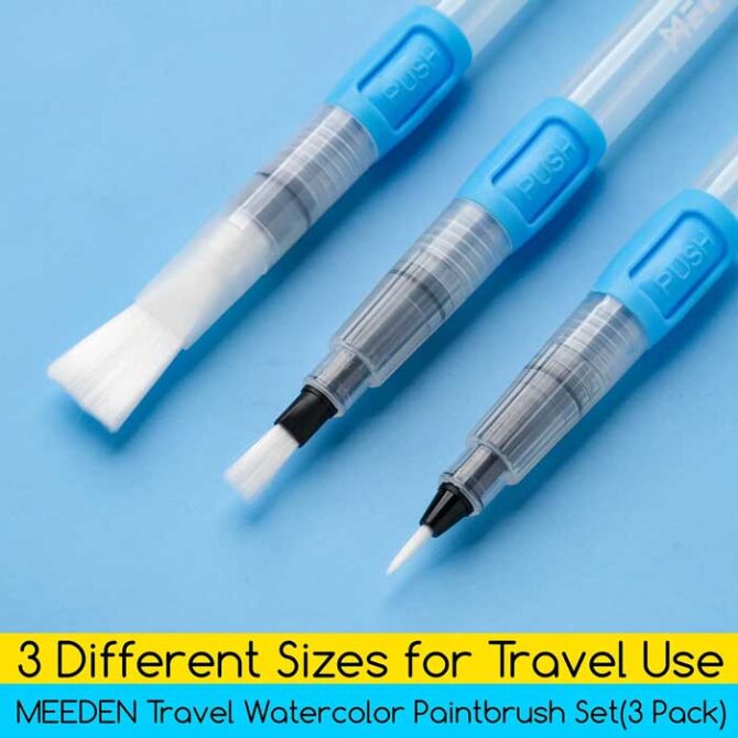 MEEDEN Refillable Watercolor Brush Pen Set of 3