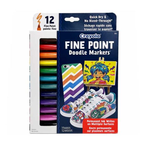 Crayola - Fine Line Doodle Markers, 12 Colours