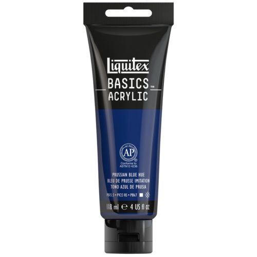 031185 Liquitex BASICS Acrylic Paint 4-oz tube, Prussian Blue Hue