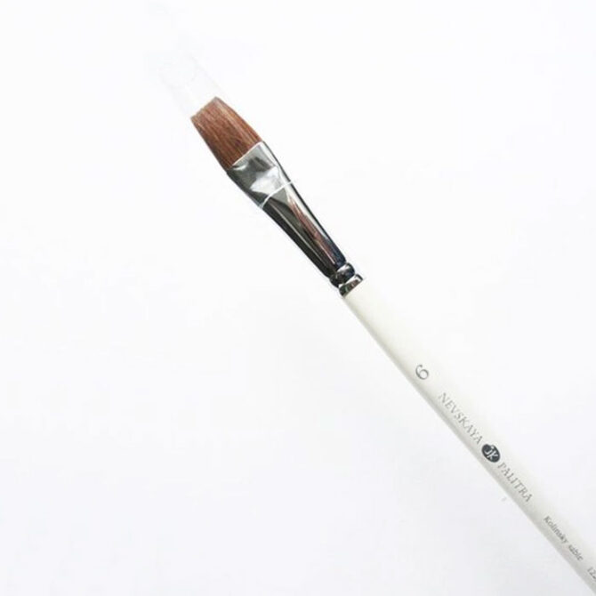1223 Neva PaletteÂ® Brushes. Kolinsky Sable - Flat #6, Long White Handle. - Image 2