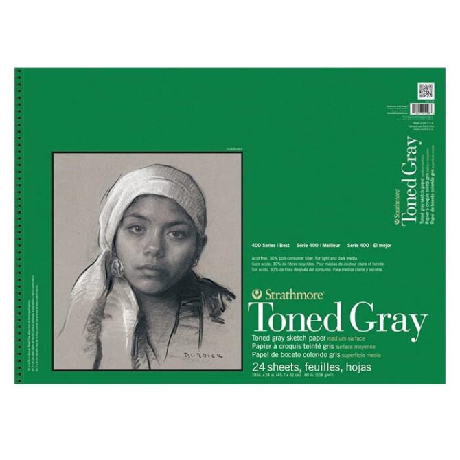 412288 StrathmoreÂ® 400 Series - 18Ã—24 inches - Toned Gray Wire Bound Sketch Pad