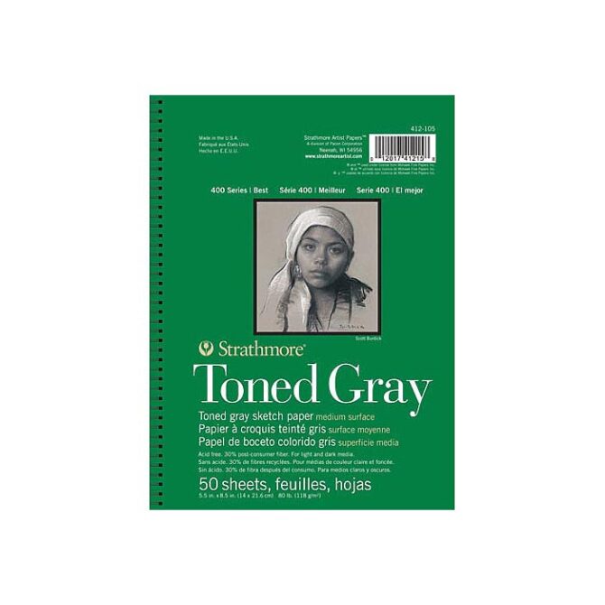 StrathmoreÂ® 400 Series - 5.5Ã—8.5 inches - Toned Gray Wire Bound Sketch Pad