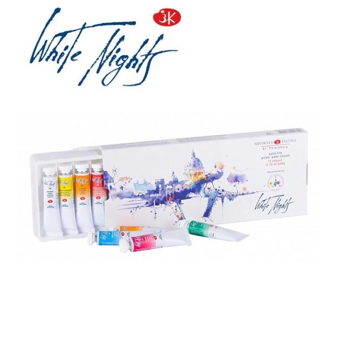 NEVA PALETTEÂ® White Nights Watercolours. Extra-Fine Artists' Watercolours. Set of 12 Tubes.