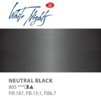 NEVA PALETTE® White Nights Extra-Fine Artist Watercolours - 2.5ml Full Pan - Neutral Black - S1 - 805