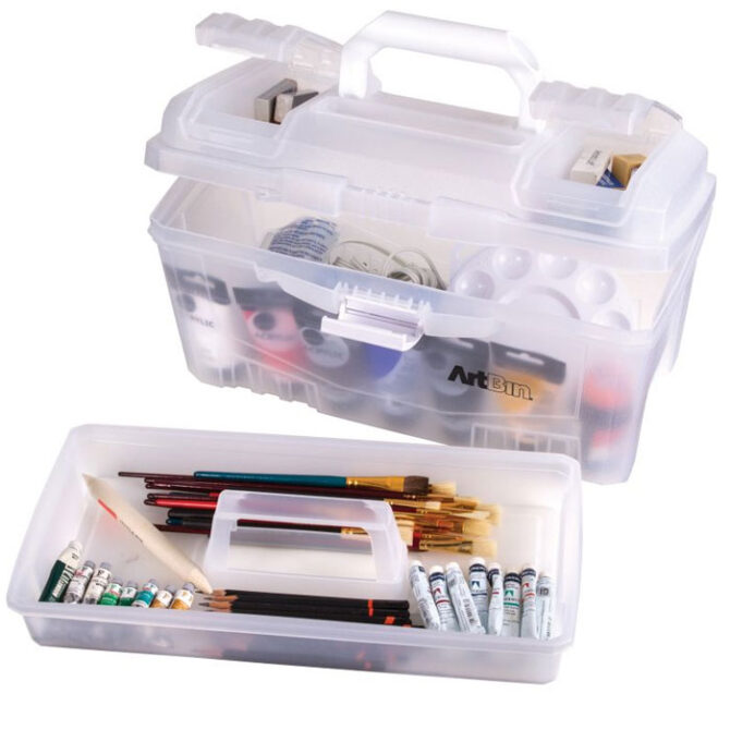 ArtbinÂ® - 17" Twin Top Art Supply Box - Trans-White - 6918AH