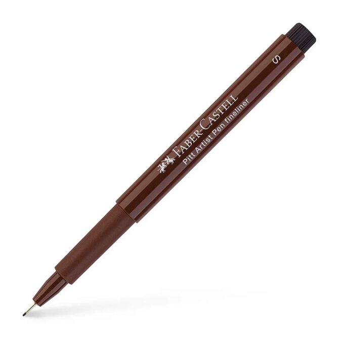 167175 Faber-Castell Pitt Artist Pen Fineliner S India Ink Pen - Dark Sepia