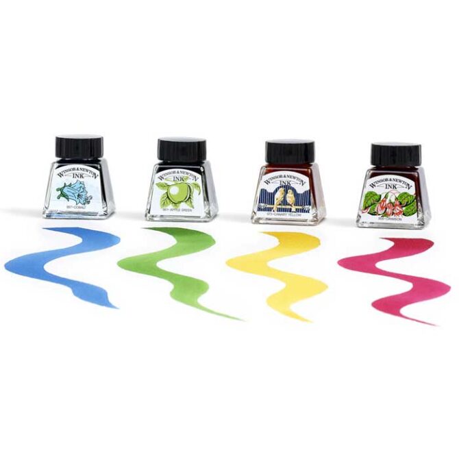 1090105 Winsor & Newton - Drawing Ink Set of 4 - Vibrant Tones Collection - Image 2
