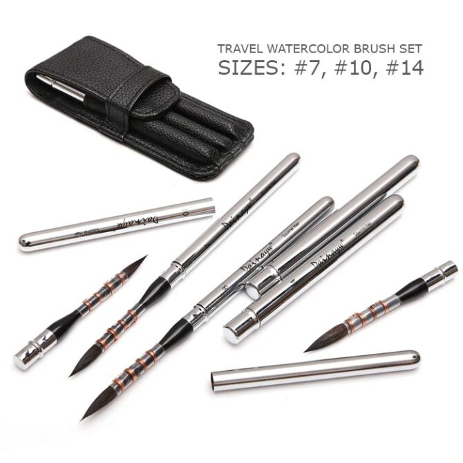 DAINAYW Travel Watercolor Brush Set of 3